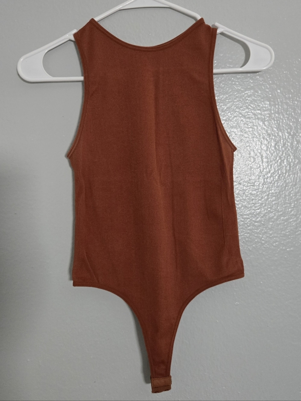 Rust Ribbed One-Piece Bodysuit